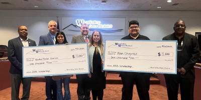 Winners of WVWD Scholarship pose with board of directors 